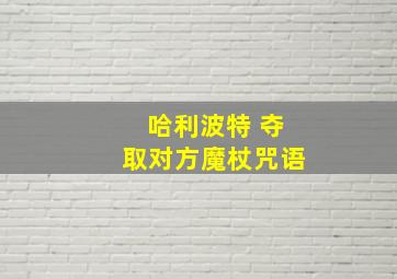 哈利波特 夺取对方魔杖咒语